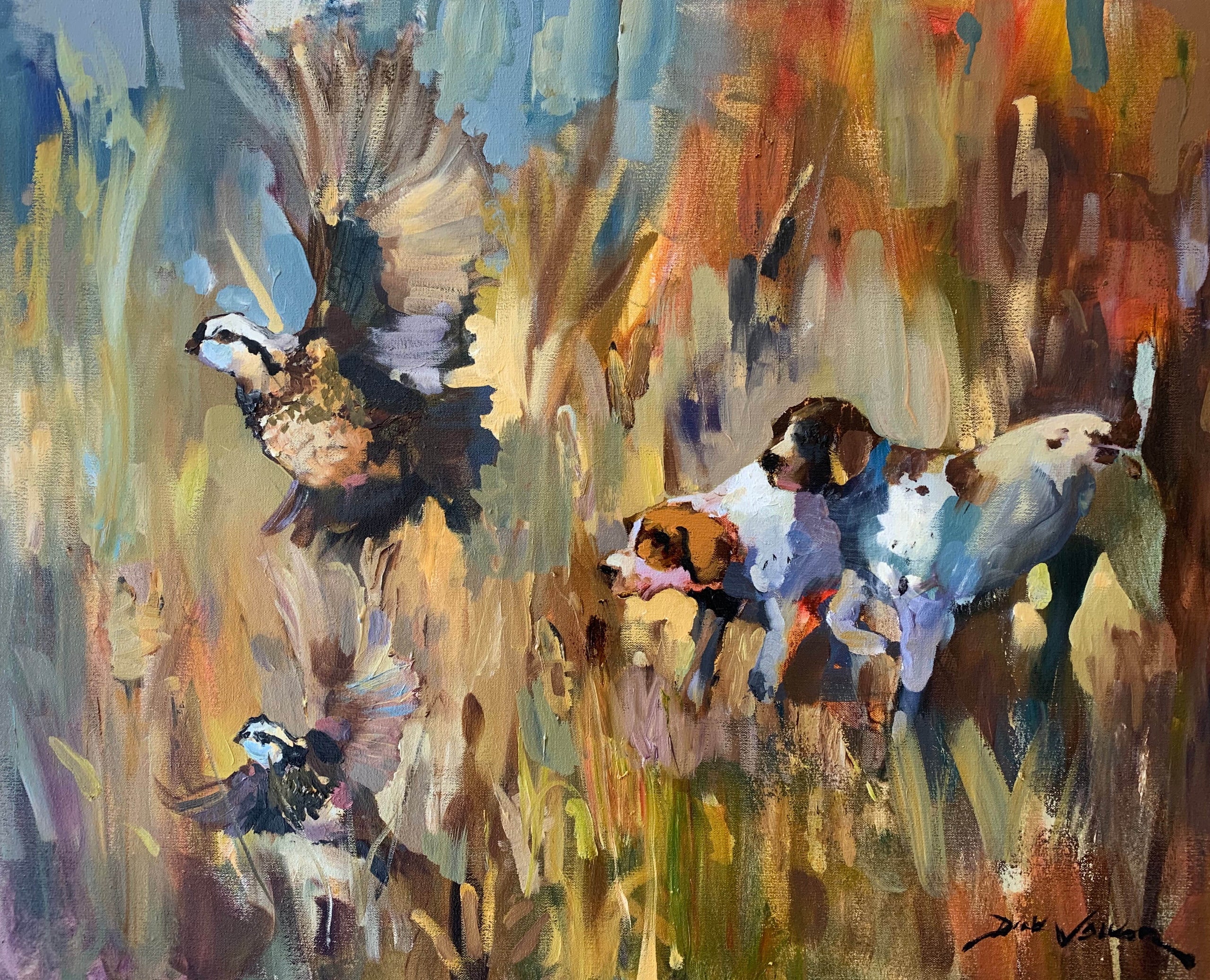 HS812 Collectors Closed Edition Print - Quail & Pointers.